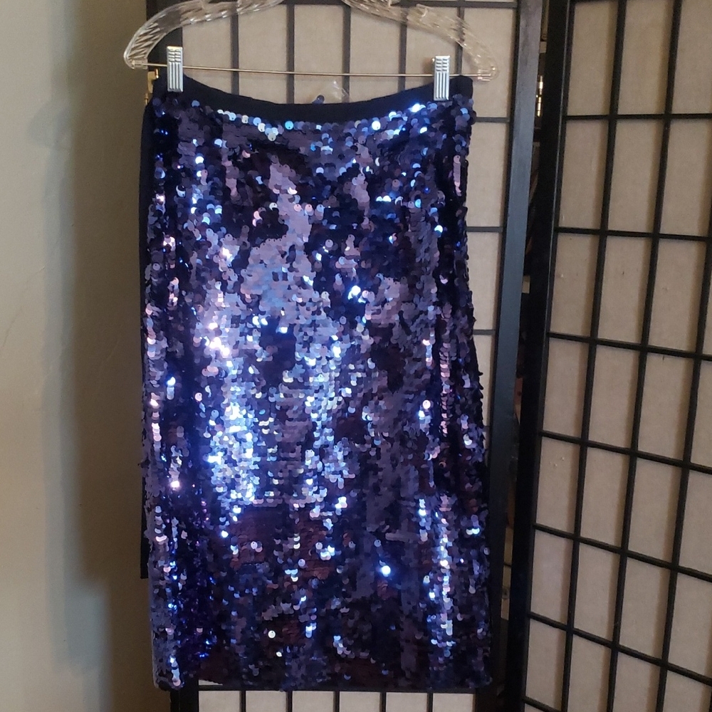 J. crew Sequin Skirt in Shimmering Blue